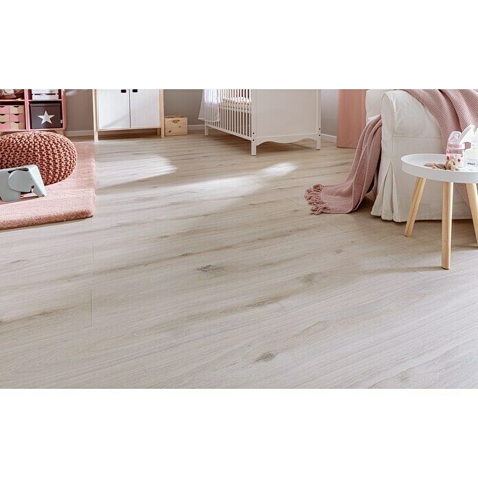 LOGOCLIC Aquaprotect Laminat Beach Oak1.285 x 192 x 8 mm, Landhausdiele Mood Shot