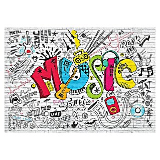 Fototapete Music-Graffiti (B x H: 368 x 254 cm, Vlies)