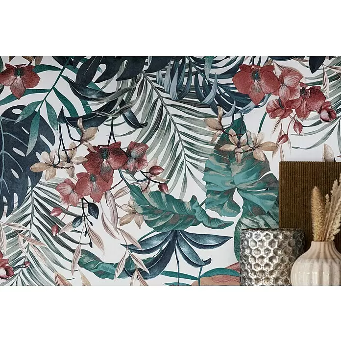 Rasch Vliestapete Nature - Bunt, Floral, 10,05 x 0,53 m - Stimmungsaufnahme