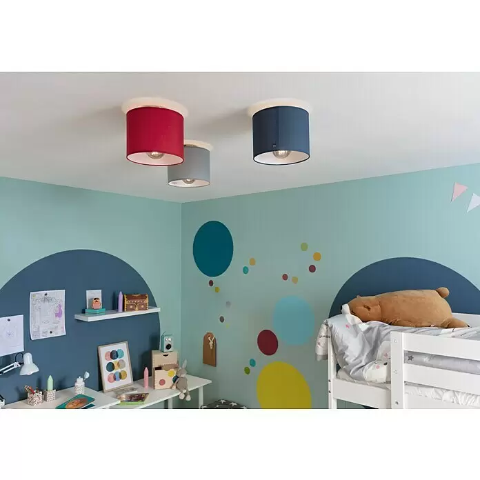 Home Sweet Home Lampenschirm Bling - Ø x H: 30 x 20 cm, Light Grey, Baumwolle, Rund - Stimmungsaufnahme