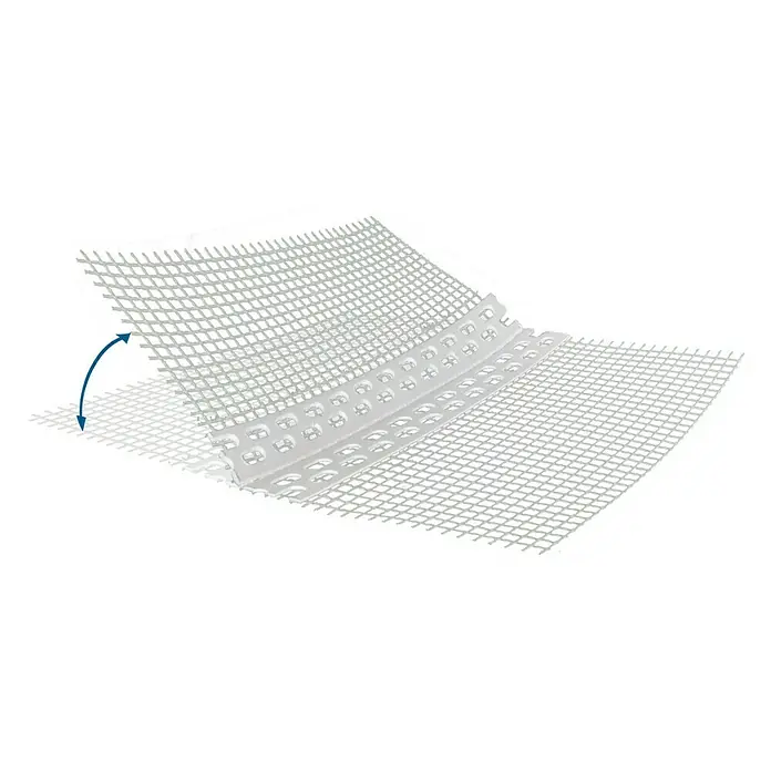 Odem Perfil angular goterón - L x An x Al: 2,5 m x 100 mm x 78 mm, Plástico, Blanco - Una representación 3D de una incrustación plegable abierta con capas de plástico perforadas, perfecta para diversas aplicaciones.