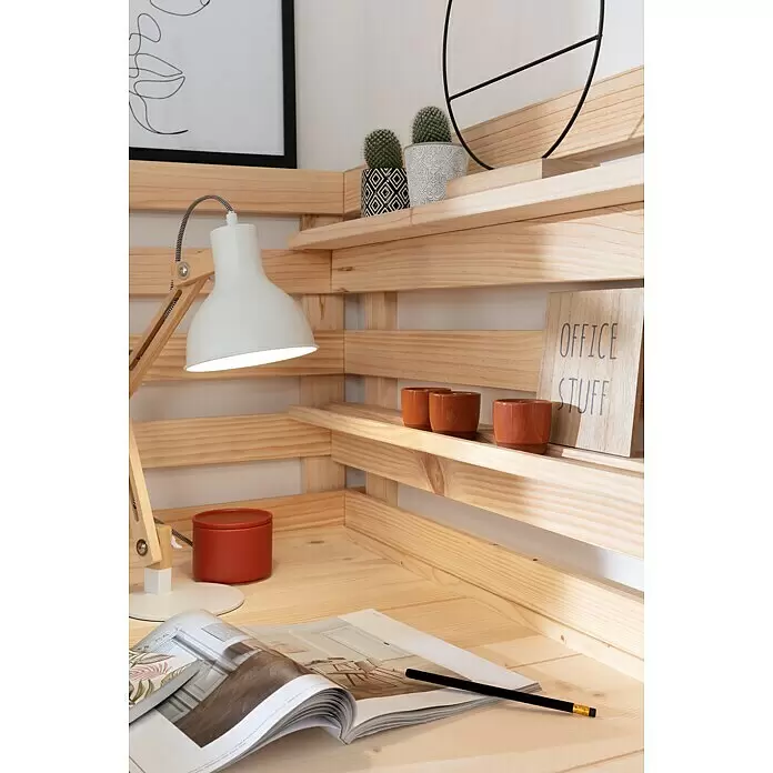 Tween Light Tischleuchte Wood - 40 W, L x B x H: 21 x 15,5 x 52 cm, E27 - Stimmungsaufnahme