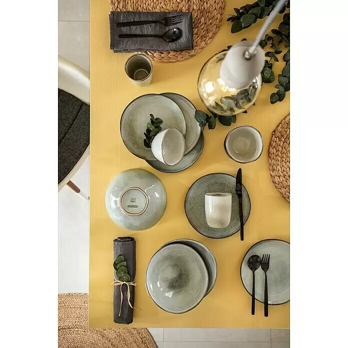 Teller Tabo - 1 Stk., Ø x H: 20,5 x 2 cm, Keramik, Grau - Stimmungsaufnahme