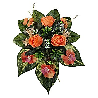 Dvojni nagrobni šopek (Do x Š x V: 45 x 45 x 20 cm, Primerno za: Dekoracija, Oranžna)
