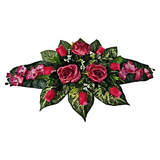 Dvojni nagrobni šopek (Do x Š x V: 90 x 45 x 20 cm, Primerno za: Dekoracija, Rdeča)