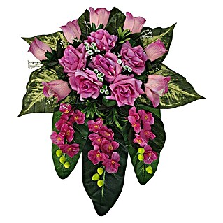 Dvojni nagrobni šopek (Do x Š x V: 65 x 65 x 20 cm, Primerno za: Dekoracija, Roza)