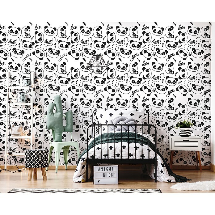 Fototapete Pandas Allover klein (B x H: 368 x 254 cm, Vlies) | BAUHAUS