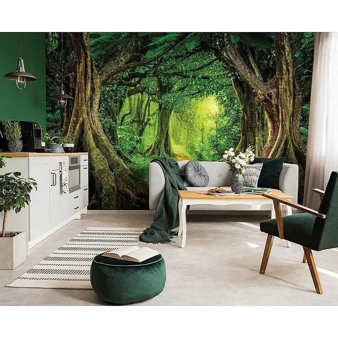 Eckfototapete XXL Vlies Fototapete Ecke WALD TERRASSE 3D Wohnzimmer TAPETE 928