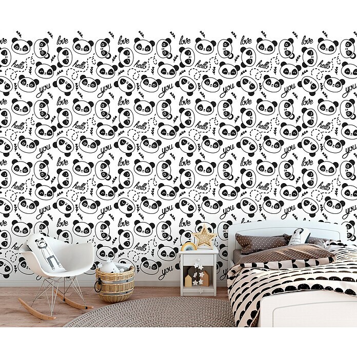 Fototapete Pandas Allover klein (B x H: 368 x 254 cm, Papier) | BAUHAUS