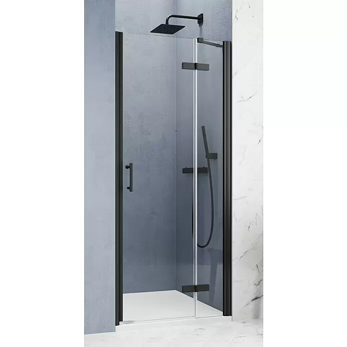 GEO Hit Pro Nischendusche B-PN300 - 100 x 200 cm, Beschichtet, Schwarz, 6 mm, DIN Anschlag: Rechts - Stimmungsaufnahme