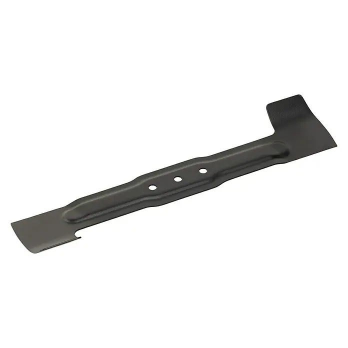 Bosch Messerbalken - Rotak 37 - Ein Rasenmähermesser aus Metall mit drei Löchern, das für einen sauberen Schnitt und effizientes Mähen entwickelt wurde.