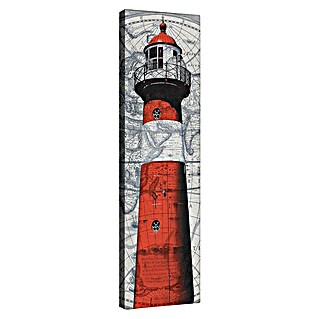 Leinwandbild (Roter Leuchtturm, B x H: 45 x 145 cm)