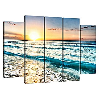 Leinwandbild (Strand bei Sonnenuntergang, B x H: 150 x 100 cm)