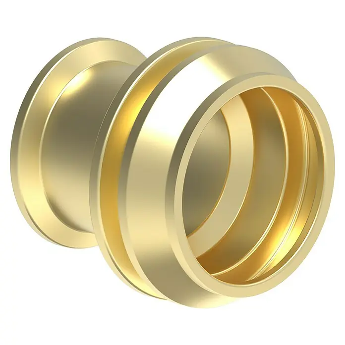 Reduzierstück - Klemmen, 22 x 18 mm, 2 Stk. - Nahaufnahme einer goldenen Buchse mit präziser Verarbeitung, die durch ihr metallisches Finish hochwertig wirkt.