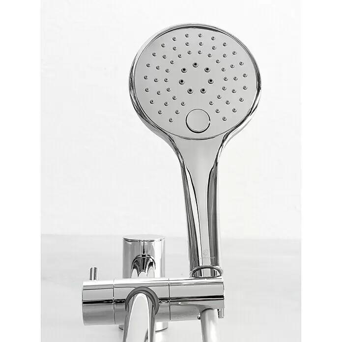 Camargue Brausegarnitur Kjos - Art Strahl: Kraftvoller Duschregen, Sanfter Duschregen mit luftsprudeltem Duschregen, Massagestrahl, Chrom - Stimmungsaufnahme