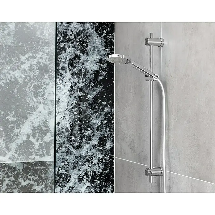Camargue Brausegarnitur Selfoss - Anzahl Strahlarten: 3 Stk., Chrom - Duschsäule mit Handbrause und verstellbarer Halterung aus glänzendem Chrom. Modernes Design für das Badezimmer.
