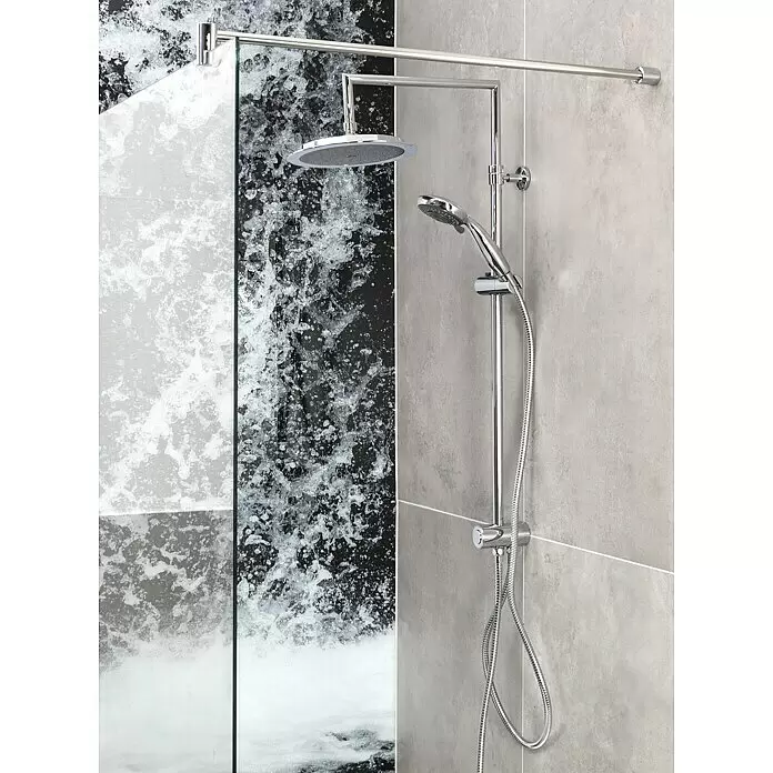 Mixomat Duschsystem Dallas - Mit Umsteller, Lochabstand: 69,5 cm - 70 cm, Anzahl Strahlarten: 5 Stk., Chrom/Anthrazit - Stimmungsaufnahme