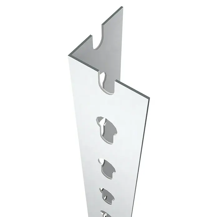 Simonrack Simonclick Perfil angular - L x An x Al: 200 x 3,9 x 3,9 cm, Metal, Blanco - Soporte metálico para estanterías para montaje en pared con múltiples ranuras. Configuraciones de estanterías versátiles.