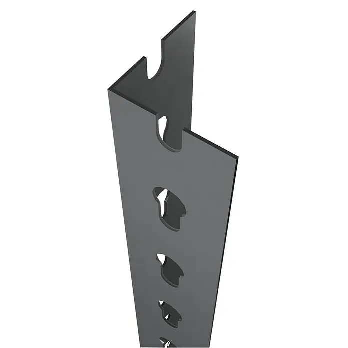 Simonrack Simonclick Perfil angular - L x An x Al: 200 x 3,9 x 3,9 cm, Gris - Soporte metálico con patrón de agujeros, perfecto para estanterías y construcciones modulares. Metal gris perforado resistente.