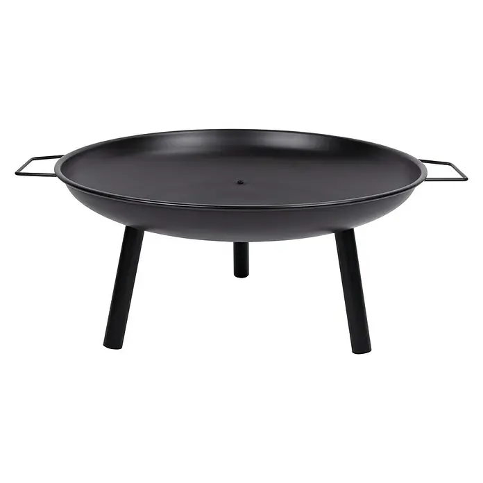 Brasero Fulton - Diámetro: 60 cm, Acero - Brasero negro con tres patas y asas. Apto para jardín y patio, perfecto para noches acogedoras al aire libre.