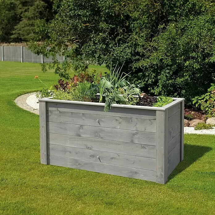 Hochbeet Cardus150 x 79 x 76 cm, Holz, Hellgrau