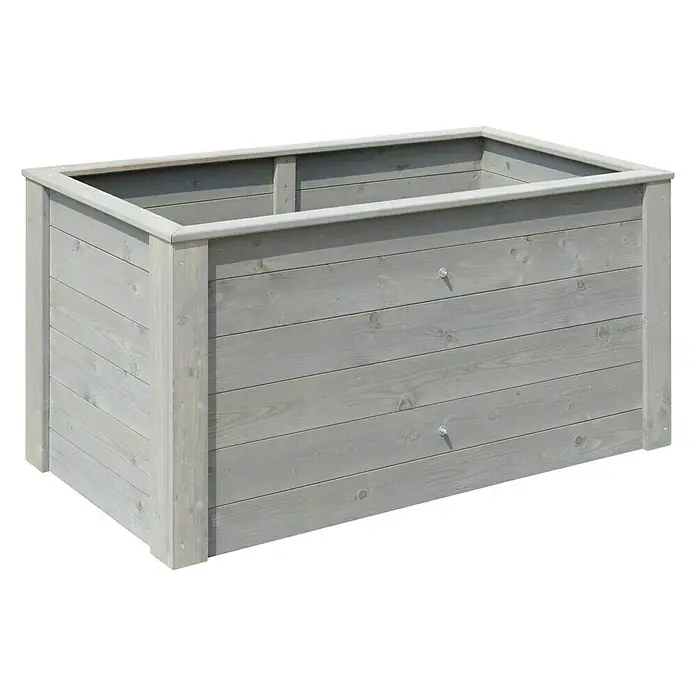 Hochbeet Cardus150 x 79 x 76 cm, Holz, Hellgrau - Grauer Holzkasten für Pflanzen, ideal für Garten oder Terrasse. Robuste Bauweise und attraktives Design für den Außenbereich.