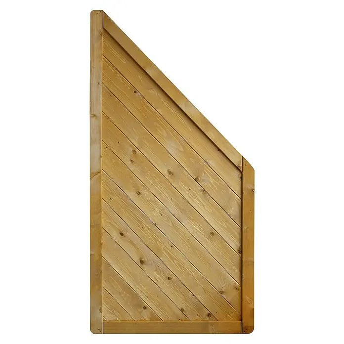 Sichtschutzelement Regensburg - 90 x 90/180 cm, Honig - Die Holzpaneele haben ein diagonales Design und eine natürliche Farbe. Ideal für rustikale Innen- oder Außendekorationen.