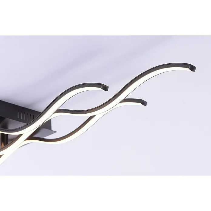 Just Light LED-Deckenleuchte - 32 W, L x B x H: 97,5 x 16 x 8 cm, Schwarz, Tageslichtweiß - Moderne Deckenleuchte mit geschwungenen Armen und integriertem LED-Licht für eine stilvolle Beleuchtung des Raumes.