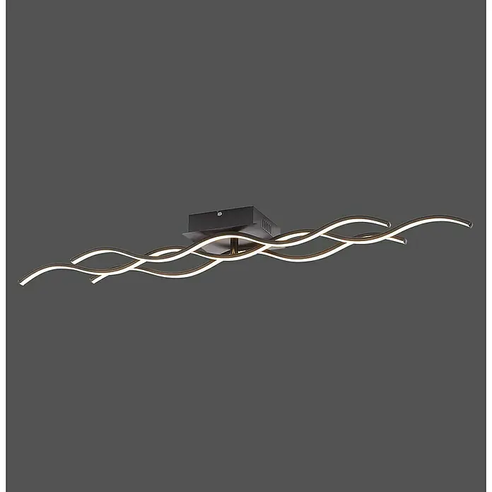 Just Light LED-Deckenleuchte - 32 W, L x B x H: 97,5 x 16 x 8 cm, Schwarz, Tageslichtweiß - Moderne LED-Deckenleuchte mit geschwungenen Armen und hellem Licht, ideal für stilvolle Innenräume.