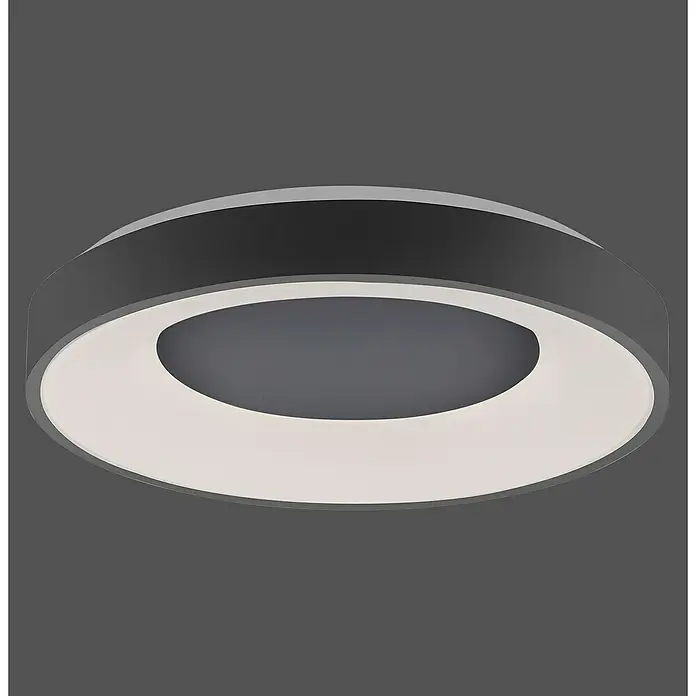 Just Light LED-Deckenleuchte rund - 30 W, Ø x H: 48 x 7,8 cm, Anthrazit, Sonstige - Moderne LED-Deckenleuchte in Grau und Weiß. Stilvolles Design für eine angenehme Beleuchtung im Raum.