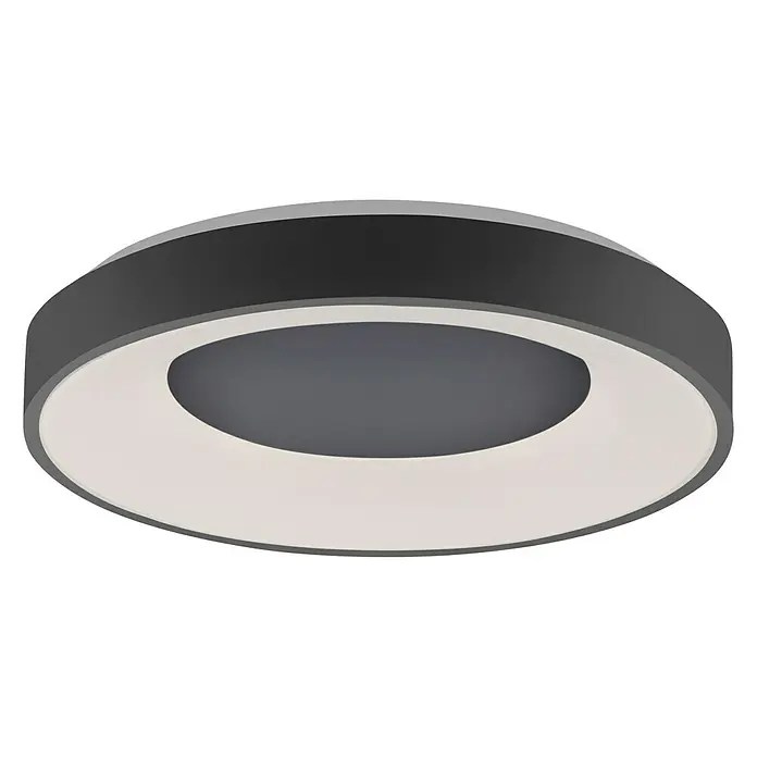 Just Light LED-Deckenleuchte rund - 30 W, Ø x H: 48 x 7,8 cm, Anthrazit, Sonstige - Runde Deckenleuchte in Grau mit weißem Lichtring und dunkler Mitte für eine moderne und stilvolle Beleuchtung im Raum.