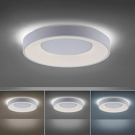 Just Light LED-Deckenleuchte rund (30 W, Ø x H: 48 x 7,8 cm, Weiß, Sonstige)