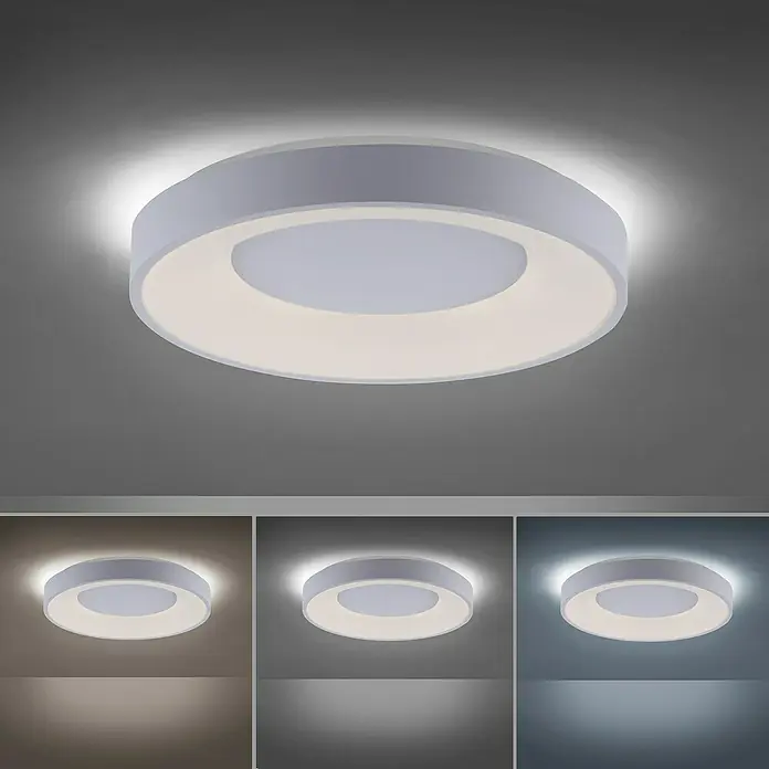 Just Light LED-Deckenleuchte rund - 30 W, Ø x H: 48 x 7,8 cm, Weiß, Sonstige - Runde Deckenleuchte mit LED-Beleuchtung in verschiedenen Farbtemperaturen für eine angenehme und flexible Beleuchtung im Raum.