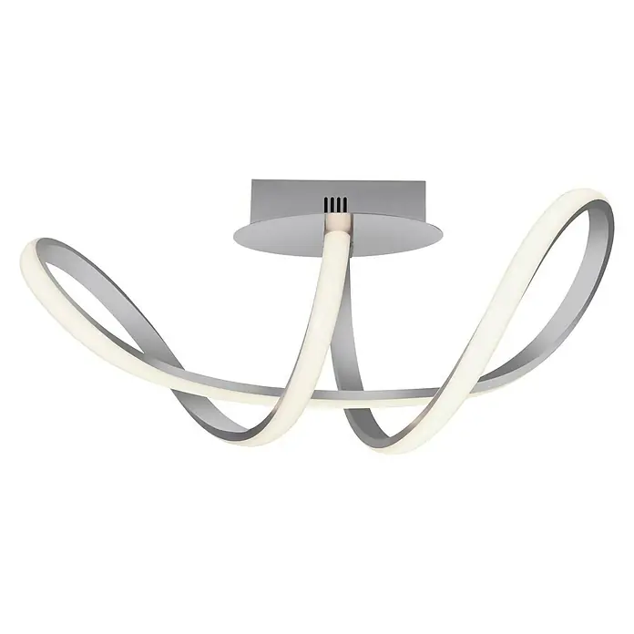 Just Light LED-Deckenleuchte - 18 W, L x B x H: 61 x 24,5 x 27 cm, Grau, Sonstige - Moderne Deckenleuchte mit geschwungenem Design, ideal für stilvolle Innenräume. Das elegante Lichtobjekt sorgt für eine angenehme Atmosphäre.