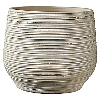 Soendgen Keramik Übertopf rund Ravenna (Außenmaß (Ø x H): 19 x 18 cm, Creme, Keramik)