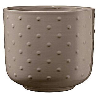 Soendgen Keramik Übertopf rund Baku Pearl (Außenmaß (Ø x H): 19 x 17 cm, Greige, Keramik, Glänzend)