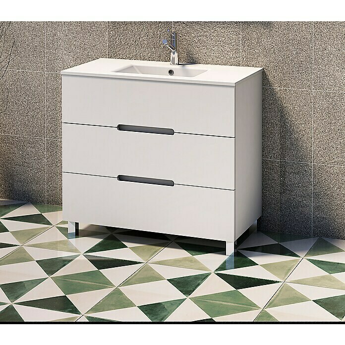 Mueble de lavabo Lanza (39 x 80 x 75 cm, Blanco)