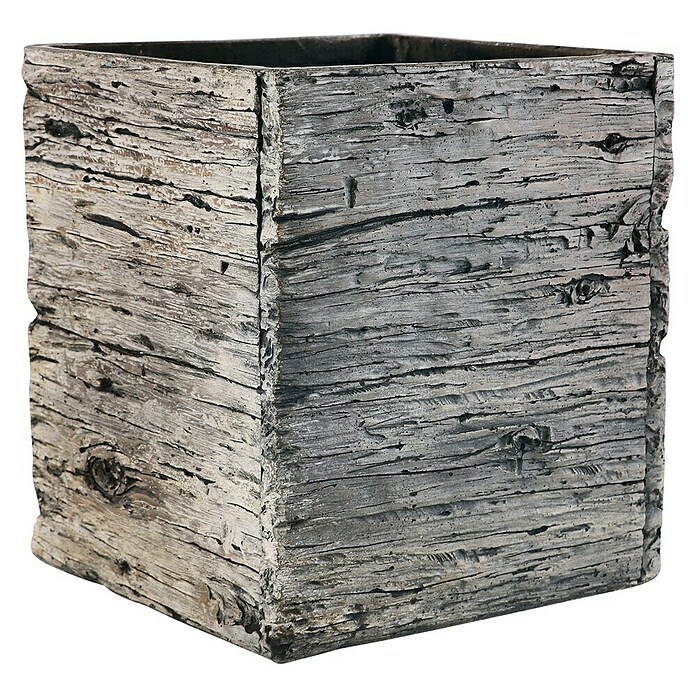 Portavasi Cube in legno invecchiato 25x25