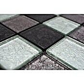 Mosaikfliese Quadrat Crystal XCM 8BS28 (30 x 30 cm, Silber/Schwarz, Glänzend) | BAUHAUS