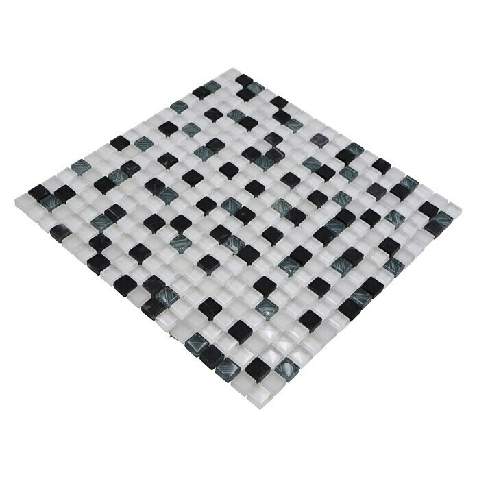 Mosaikfliese Quadrat Crystal Mix XCM M740 (30 x 30 cm, Weiß/Grau, Glänzend) | BAUHAUS