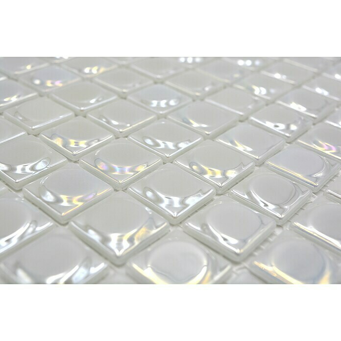 Mosaikfliese Quadrat Eco Uni SANDY 12 (31,5 x 31,5 cm, Weiß, Glänzend)