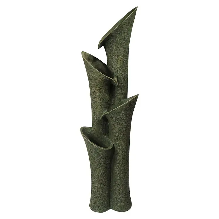 Ubbink AcquaArte Gartenbrunnen Montreux - 23,5 x 25 x 86 cm, Kunststoff, Grau - Eine stufenförmige, terrassenförmige Gartenbrunnen-Skulptur, die einen ruhigen, mehrschichtigen Wasserfall simuliert.