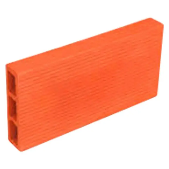 BHS Málaga Ladrillo Rasillón - 10,5 x 22 cm, Rojo - Un ladrillo rojo con tres orificios para la construcción.