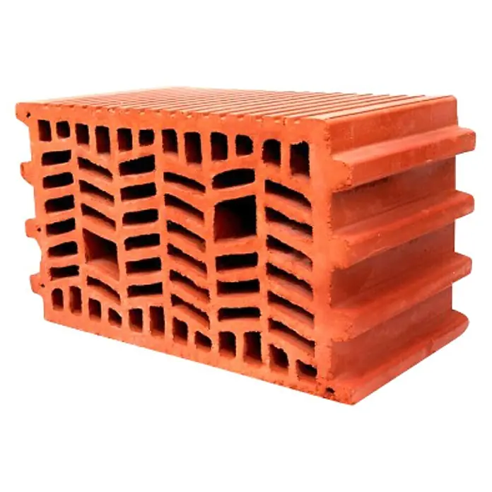 BHS Málaga Ladrillo Termoarcilla - 19 x 30 cm, Rojo - Ladrillo Porotherm con cavidades para un mejor aislamiento térmico. Ideal para construir casas energéticamente eficientes.