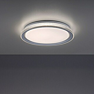 LeuchtenDirekt LED-Deckenleuchte rund (24 W, Ø x H: 40 x 7,4 cm, Silber, Tageslichtweiß)