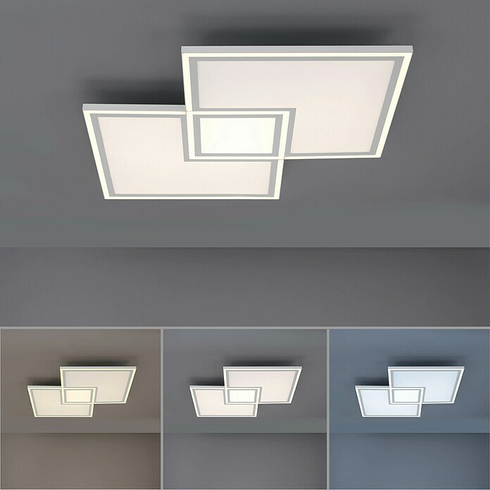 Just Light LED-Deckenleuchte (59 W, L x B x H: 67,7 x 67,7 x 5,8 cm, Weiß,  Sonstige) | BAUHAUS