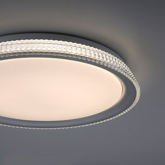 Just Light LED-Deckenleuchte rund (24 W, Ø x H: 40 x 7,4 cm, Silber, Tageslichtweiß) | BAUHAUS