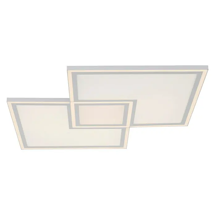 Just Light LED-Deckenleuchte - 59 W, L x B x H: 67,7 x 67,7 x 5,8 cm, Weiß, Sonstige - Moderne LED-Deckenleuchte mit drei Quadraten, die ein stilvolles und helles Ambiente schafft. Ideal für Wohn- und Schlafzimmer.