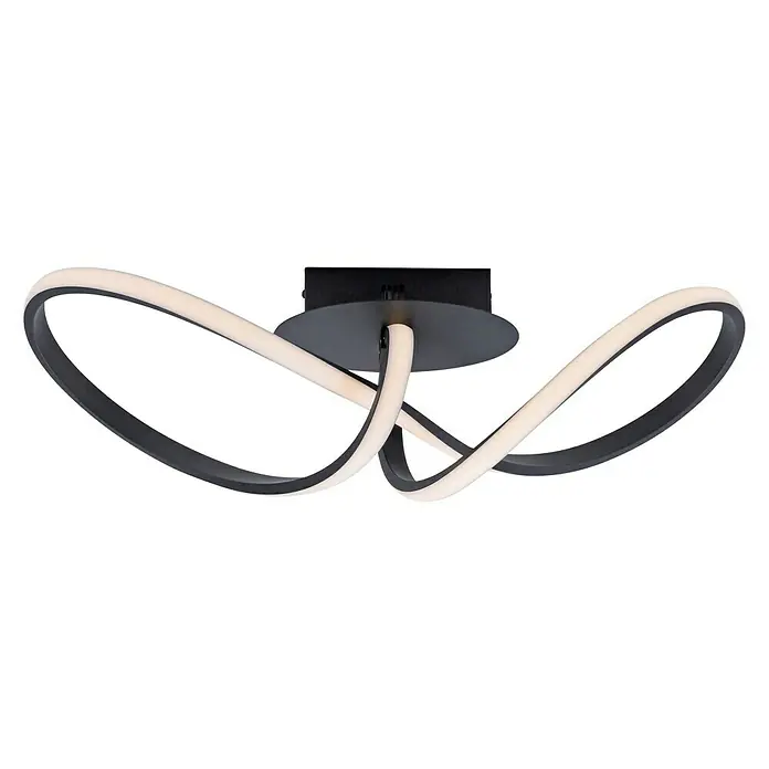 Just Light LED-Deckenleuchte - 18 W, L x B x H: 61 x 24,5 x 27 cm, Schwarz, Sonstige - Moderne LED-Deckenleuchte mit geschwungenem Design für stilvolle Beleuchtung im Raum. Die Leuchte ist schwarz und sorgt für angenehmes Licht.
