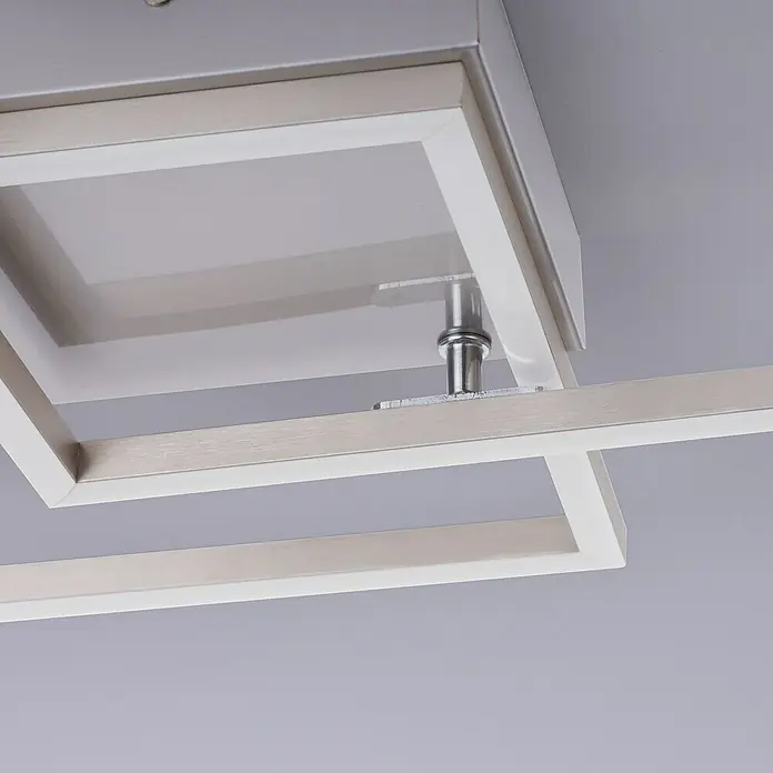 Just Light LED-Deckenleuchte Iven - 17,5 W, L x B x H: 35,9 x 35,9 x 7 cm, Stahl, Warmweiß - Moderne Deckenleuchte mit quadratischem Design und Metalleinfassung, ideal für stilvolle Innenräume.